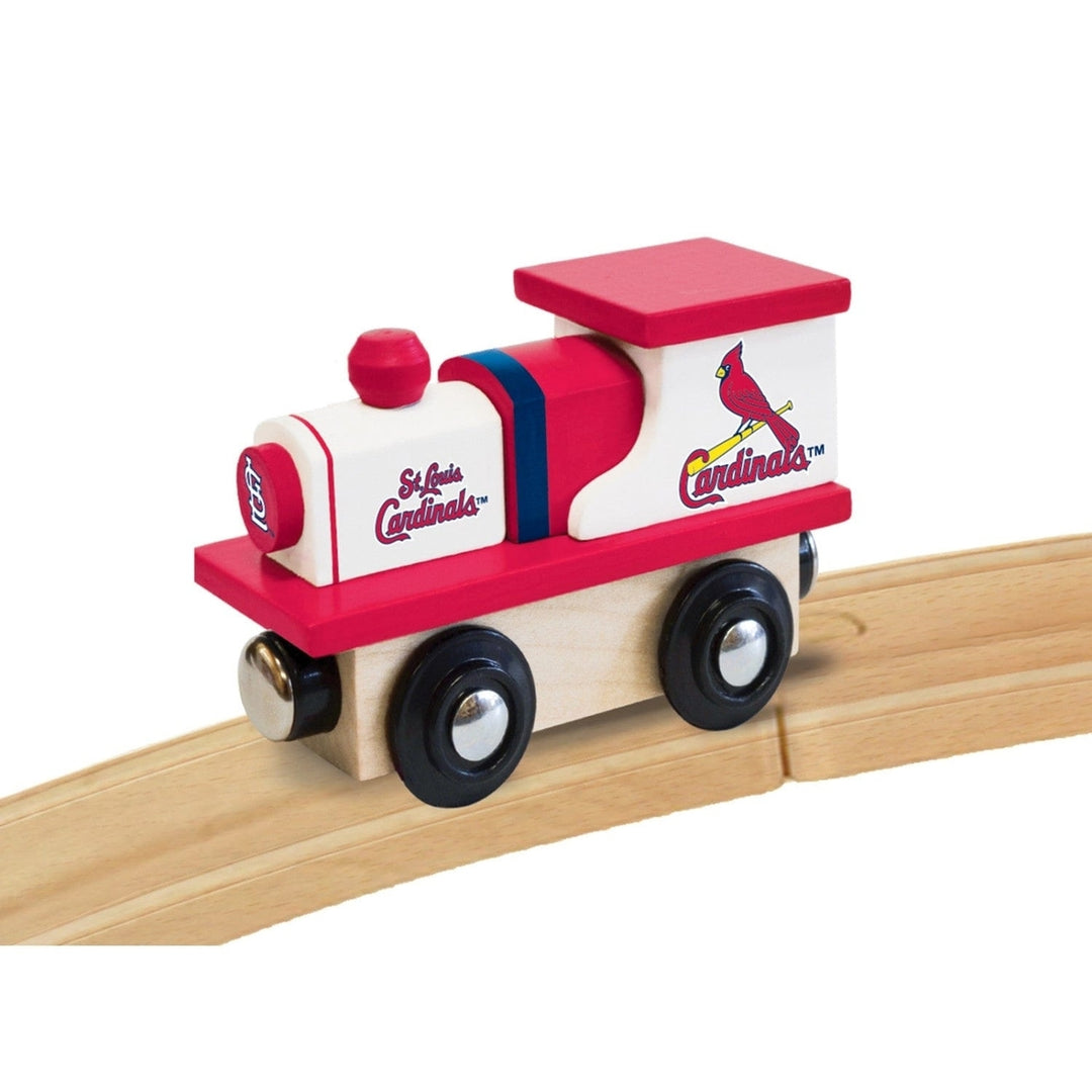 St. Louis Cardinals Wooden Toy Train Engine MLB Team Colors Compatible Tracks Image 4