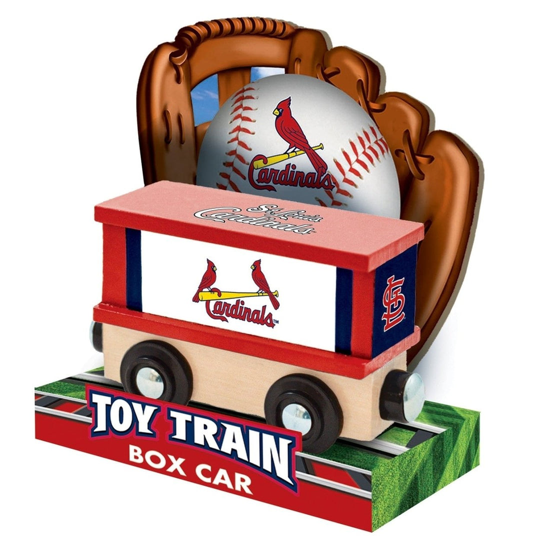 St. Louis Cardinals Toy Train Box Car Wooden Hand-Painted MLB Gift for Kids Image 3