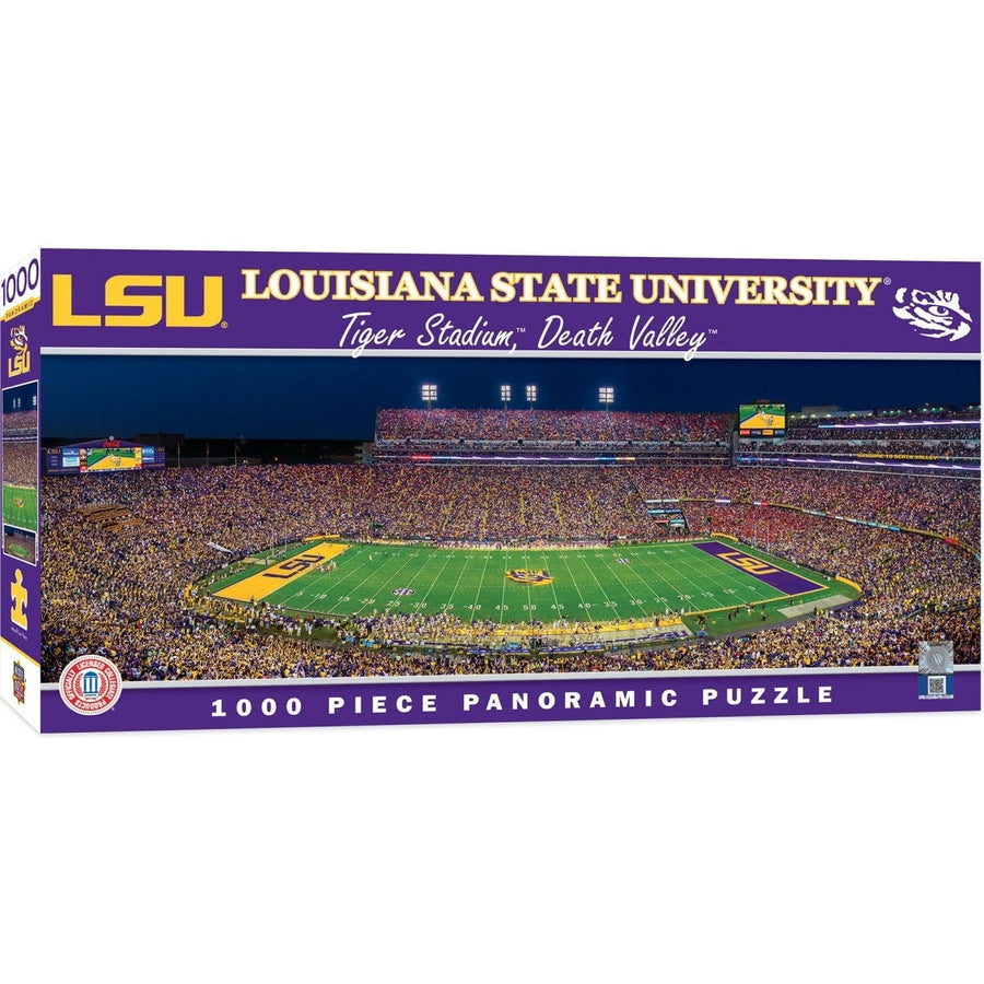 LSU Tigers 1000 Piece Panoramic Jigsaw Puzzle 13x39 Eco-Friendly Chipboard Image 1