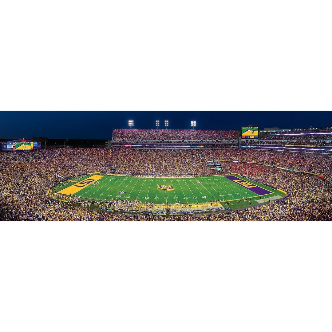 LSU Tigers 1000 Piece Panoramic Jigsaw Puzzle 13x39 Eco-Friendly Chipboard Image 2