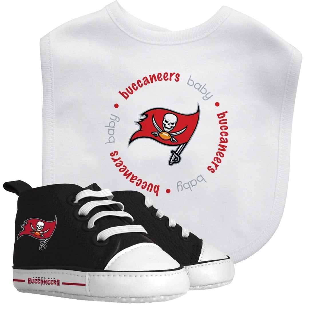 Tampa Bay Buccaneers Baby Gift Set 2 Piece Bib Pre-Walkers 100% Cotton Unisex Image 1