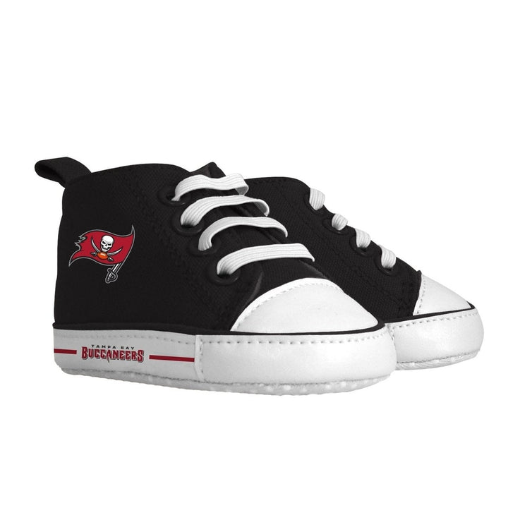 Tampa Bay Buccaneers Baby Shoes High Top Pre-Walkers Infant Soft Fabric Grippers Image 1