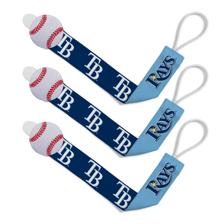 Tampa Bay Rays Pacifier Clip 3-Pack MLB BabyFanatic High Grip Clips Image 1