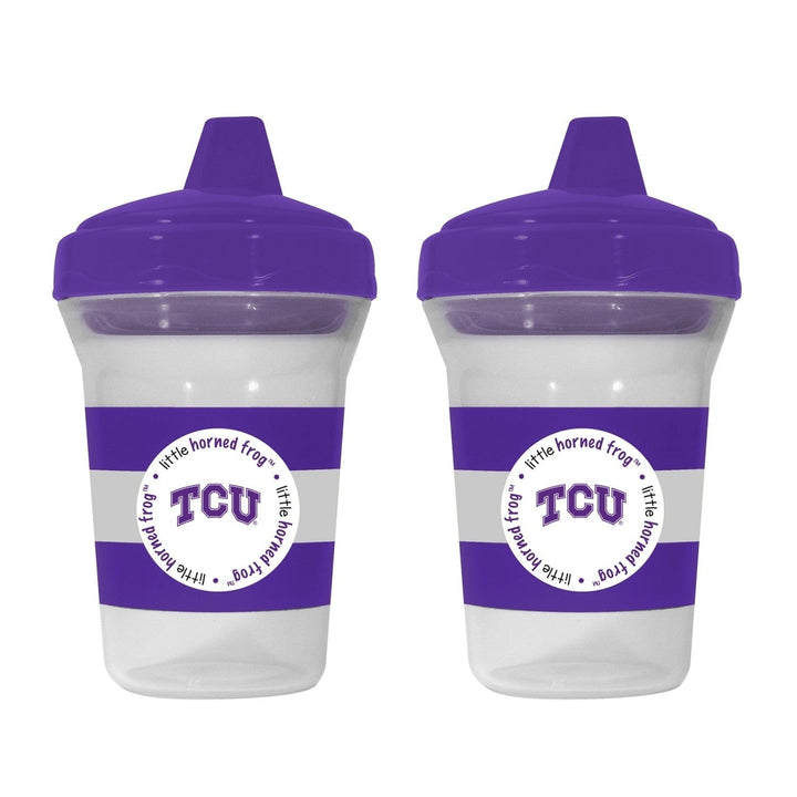 TCU Horned Frogs Sippy Cup 2-Pack BPA-Free Shatterproof Dishwasher Safe 9oz Image 1