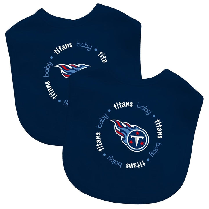 Tennessee Titans Baby Bibs 2-Pack Cotton Front Polyester Back NFL Fan Gear Image 1