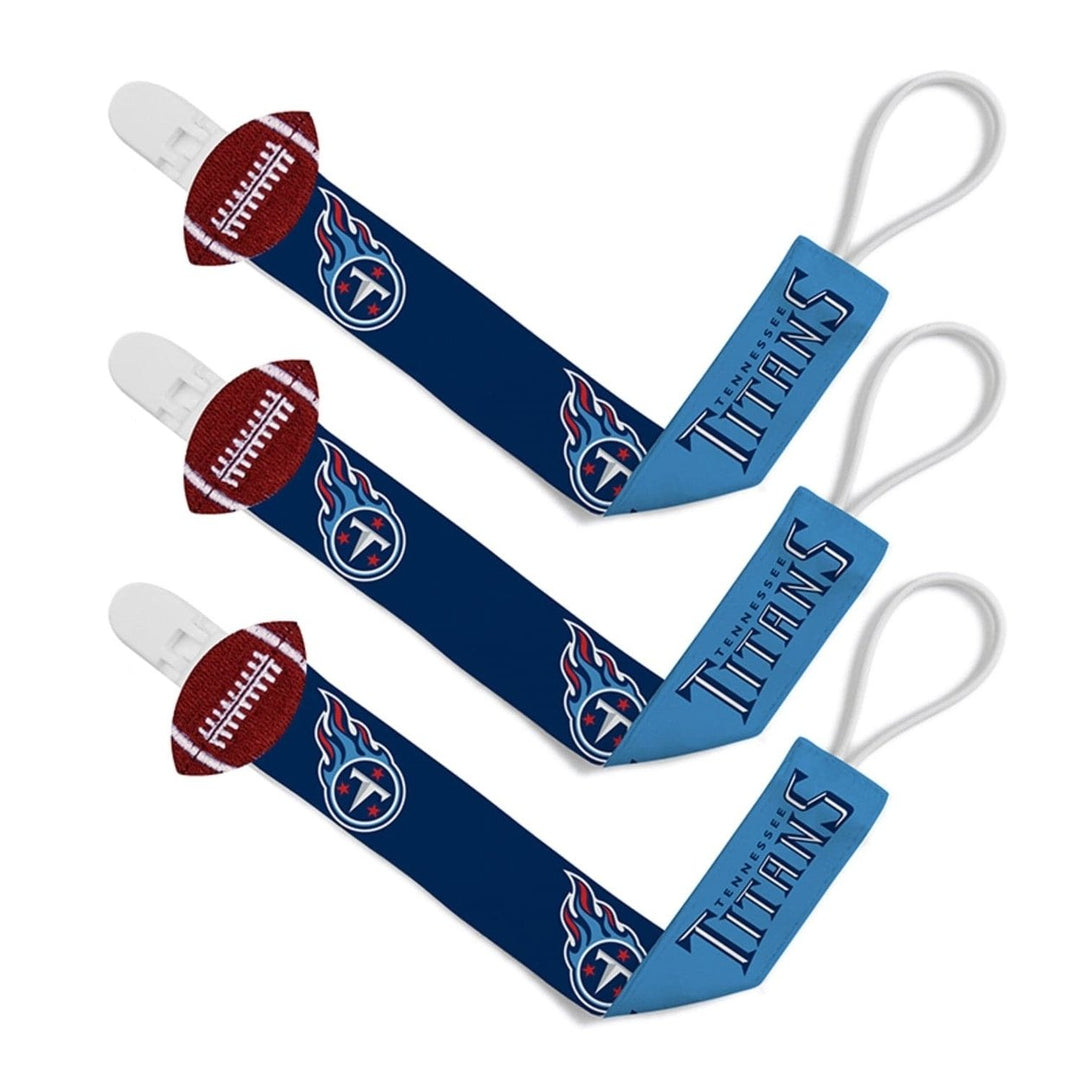 Tennessee Titans Pacifier Clip 3-Pack Official NFL Baby Fanatic Team Colors Image 1