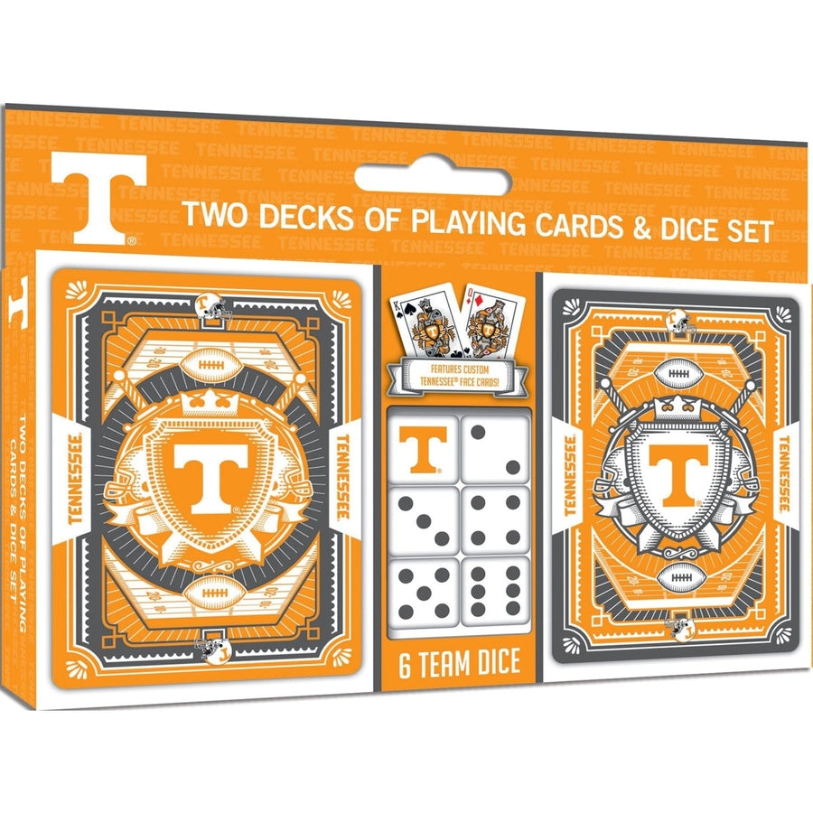 Tennessee Volunteers Playing Cards and Dice Set NCAA Officially Licensed 2-Pack Image 1