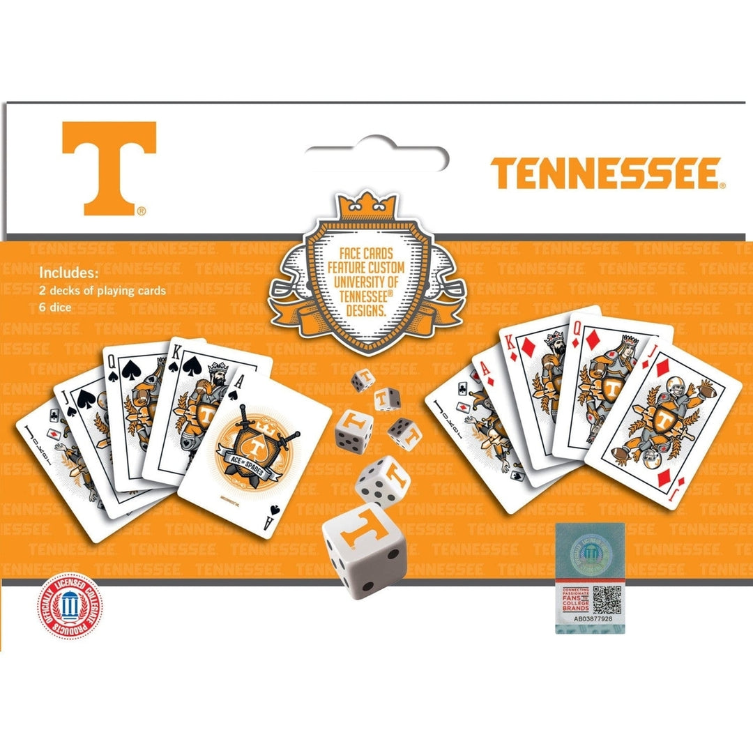 Tennessee Volunteers Playing Cards and Dice Set NCAA Officially Licensed 2-Pack Image 3