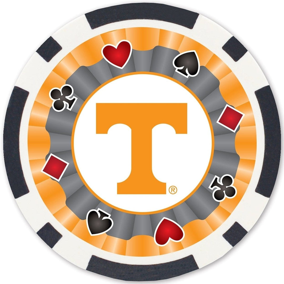 Tennessee Volunteers 100 Piece Casino Style Poker Chips NCAA Team Game Set Image 3