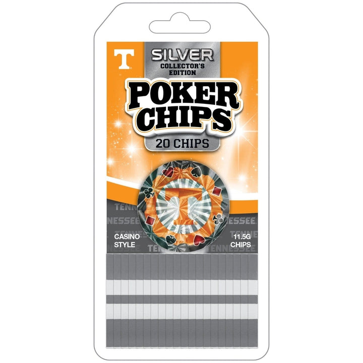 Tennessee Volunteers 20 Piece Poker Chips NCAA Collectible Casino Style Set Image 1