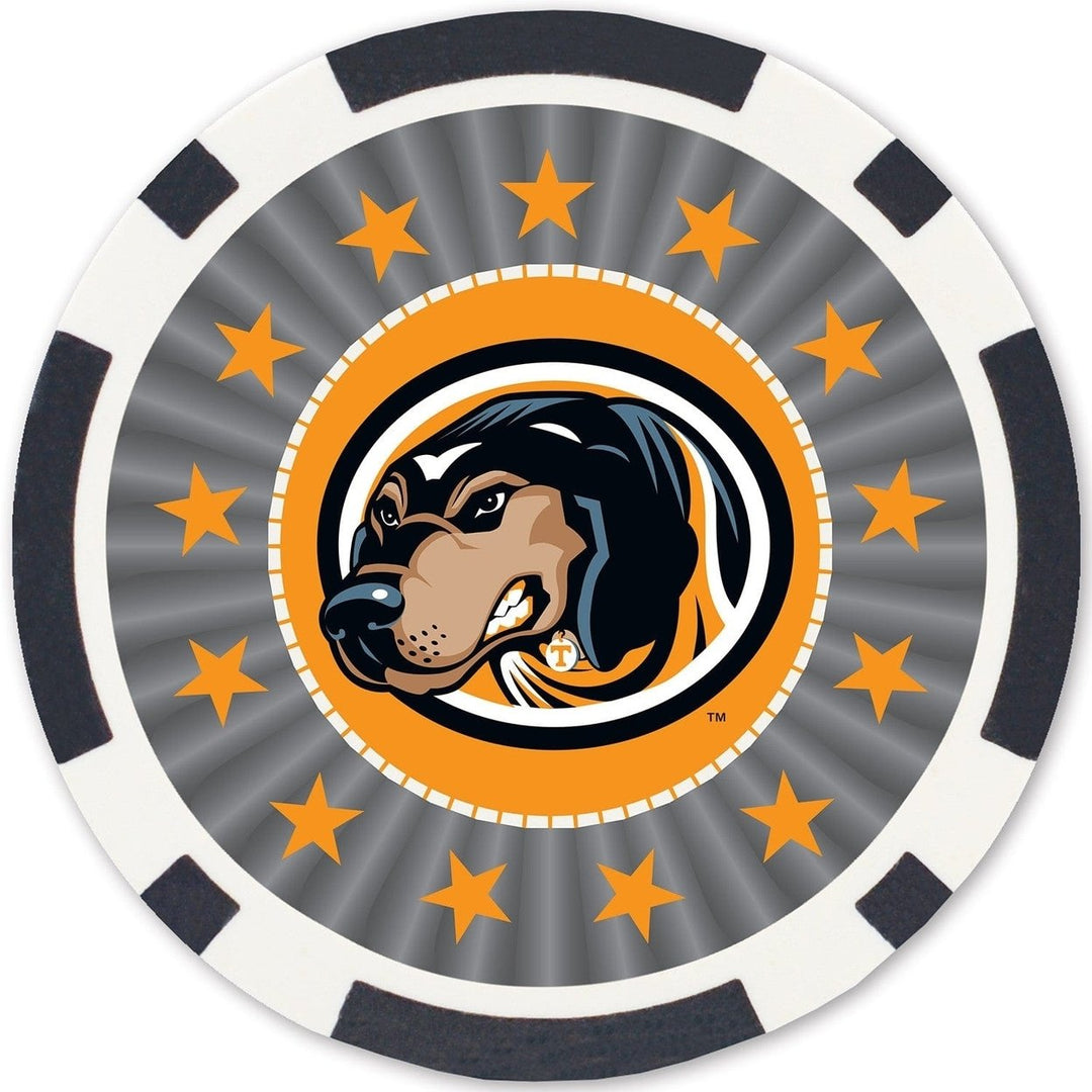 Tennessee Volunteers 100 Piece Casino Style Poker Chips NCAA Team Game Set Image 4