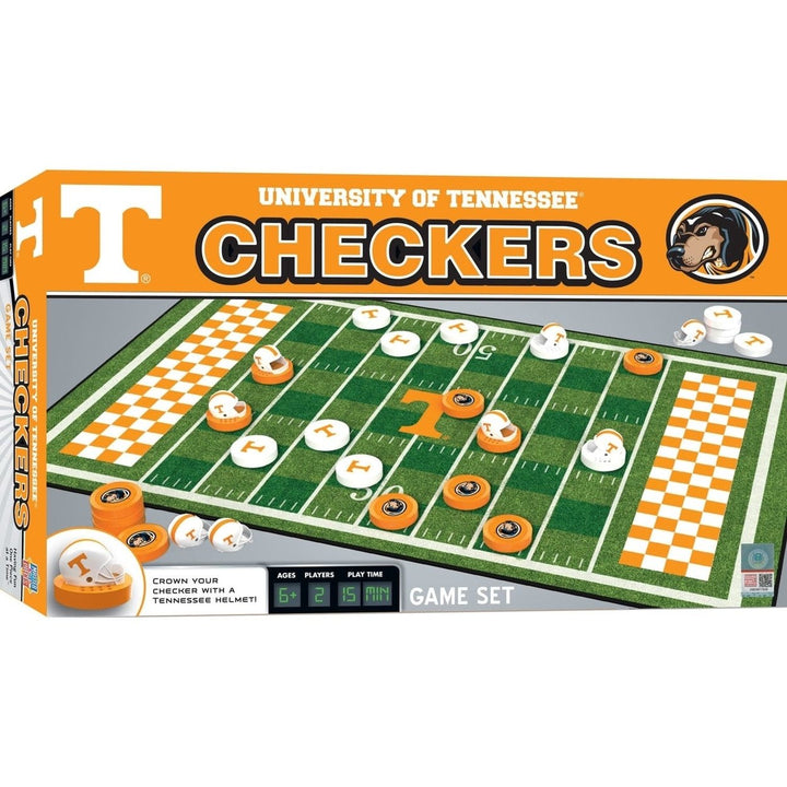 Tennessee Volunteers Checkers Board Game Licensed MasterPieces Family Fun 24 Pieces Image 1