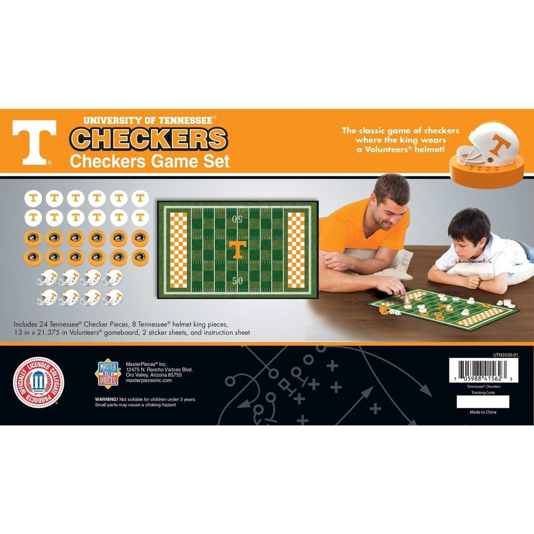 Tennessee Volunteers Checkers Board Game Licensed MasterPieces Family Fun 24 Pieces Image 3