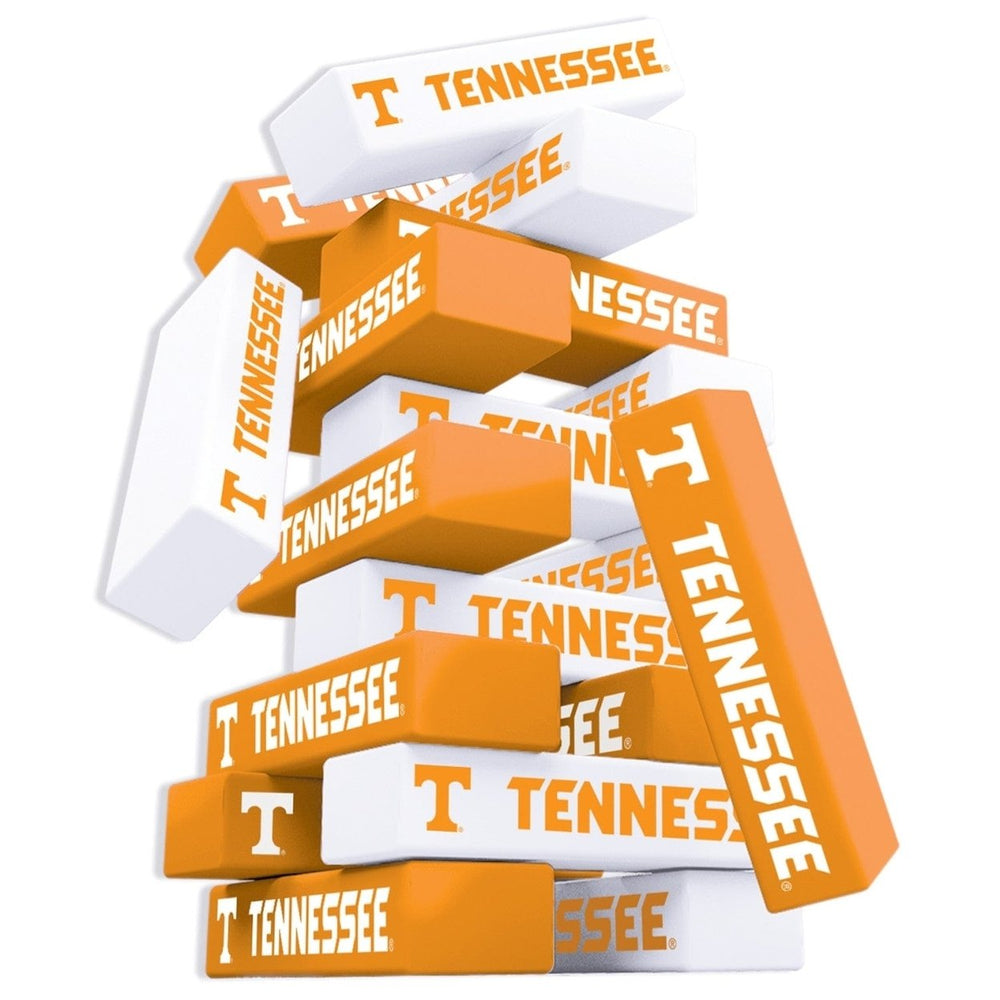 Tennessee Volunteers Tumble Tower Game NCAA Wooden Blocks Stacking Challenge Image 2