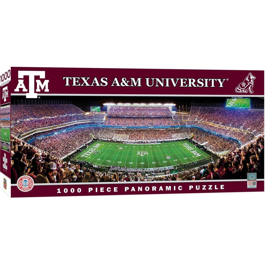 Texas AandM Aggies 1000 Piece Panoramic Jigsaw Puzzle Made in USA 13 x 39 Inches Image 1