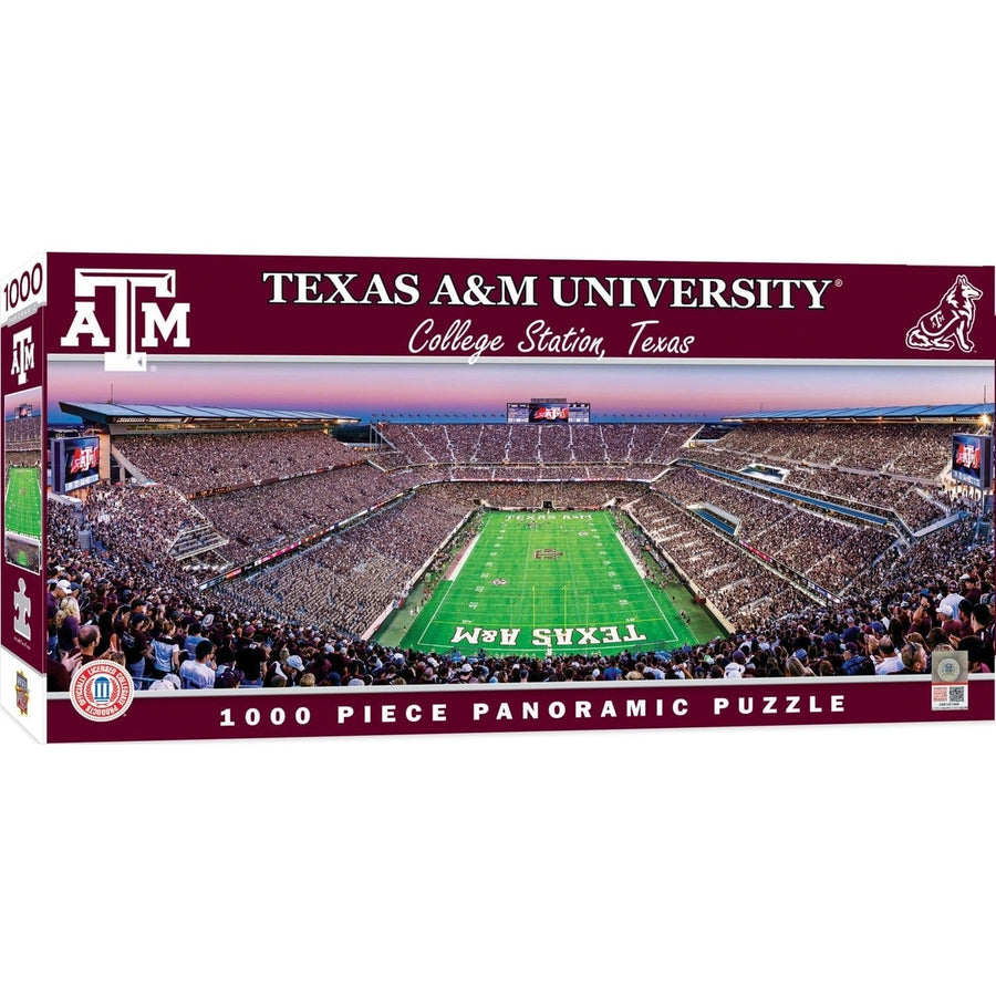 Texas AandM Aggies 1000 Piece Panoramic Jigsaw Puzzle 13x39 Eco-Friendly Chipboard Image 1