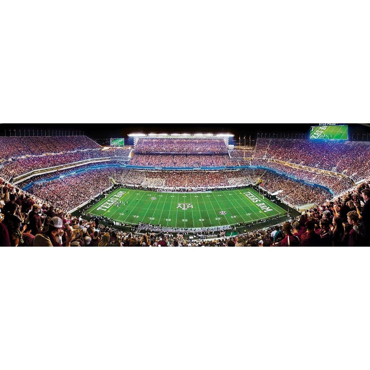 Texas AandM Aggies 1000 Piece Panoramic Jigsaw Puzzle Made in USA 13 x 39 Inches Image 2