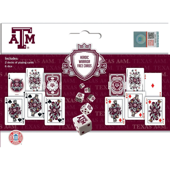 Texas AandM Aggies Playing Cards and Dice Set NCAA Casino Style 2-Pack Image 3