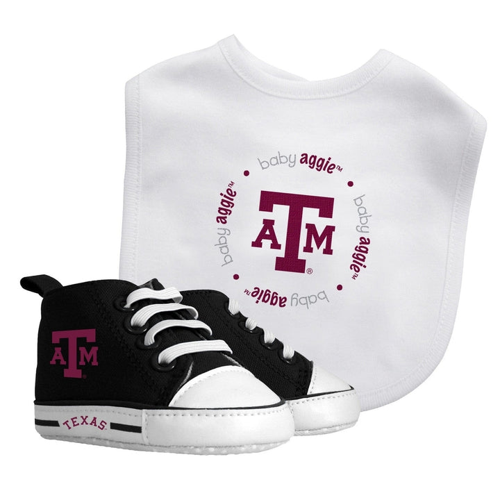 Texas AandM Aggies Baby Gift Set Bib Pre-Walkers Unisex Cotton Slip-On Shoes Image 1