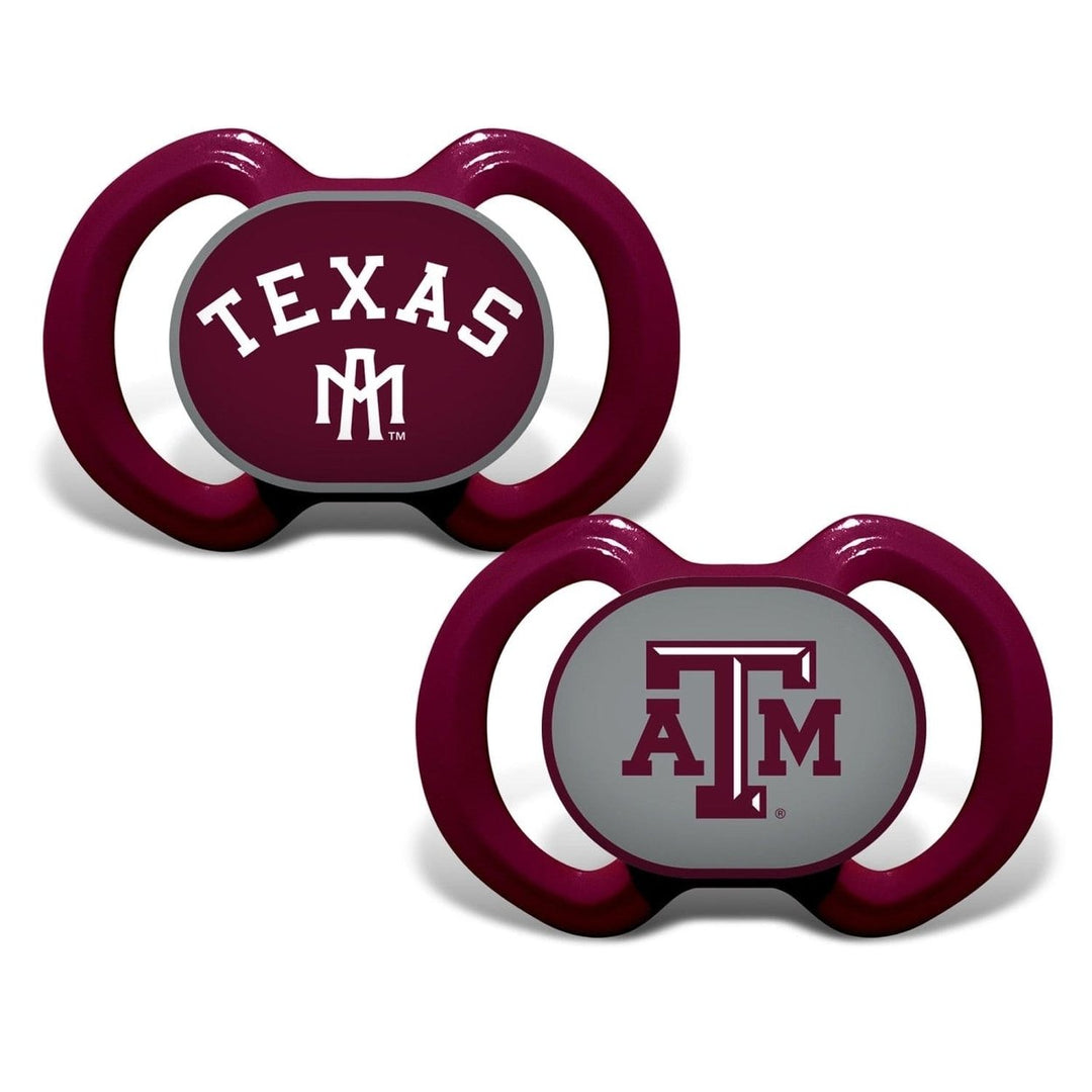 Texas AandM Aggies Pacifier 2-Pack BPA-Free Orthodontic Silicone Infant 3+ Months Image 1