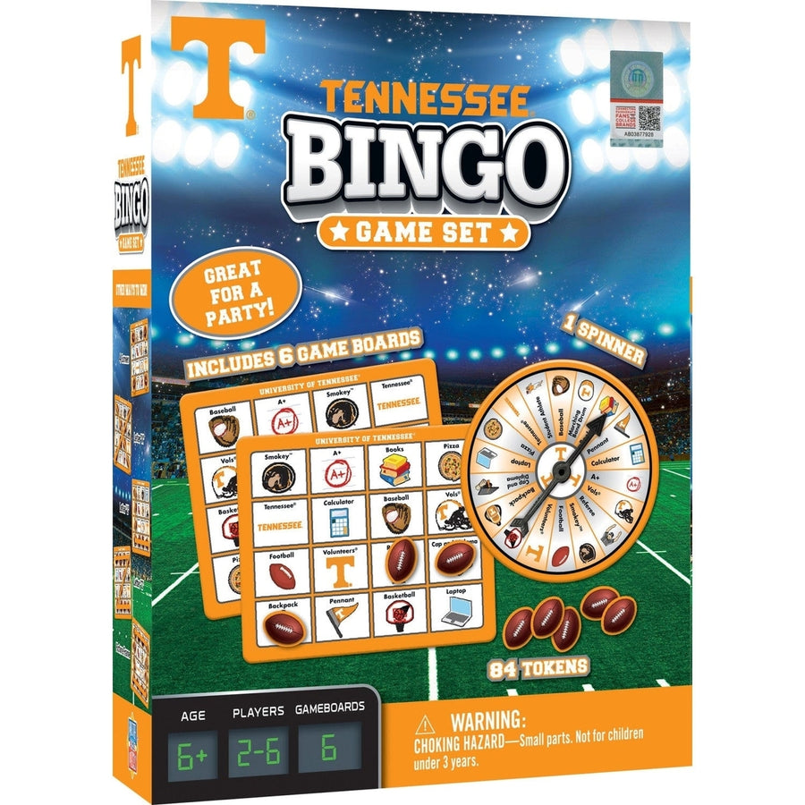 Tennessee Volunteers Bingo Game NCAA Themed Family Fun 6 Boards 84 Tokens Image 1