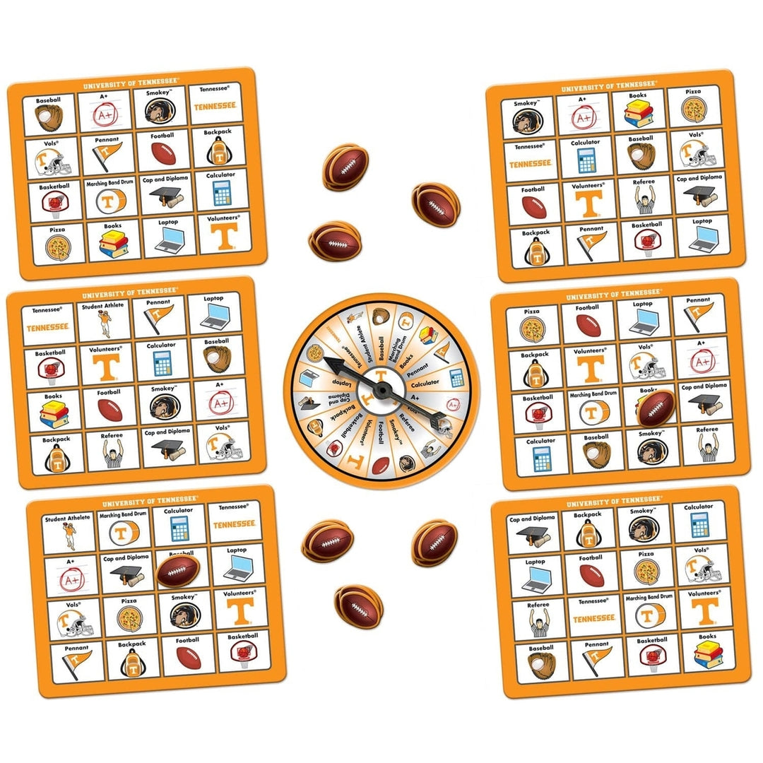 Tennessee Volunteers Bingo Game NCAA Themed Family Fun 6 Boards 84 Tokens Image 2