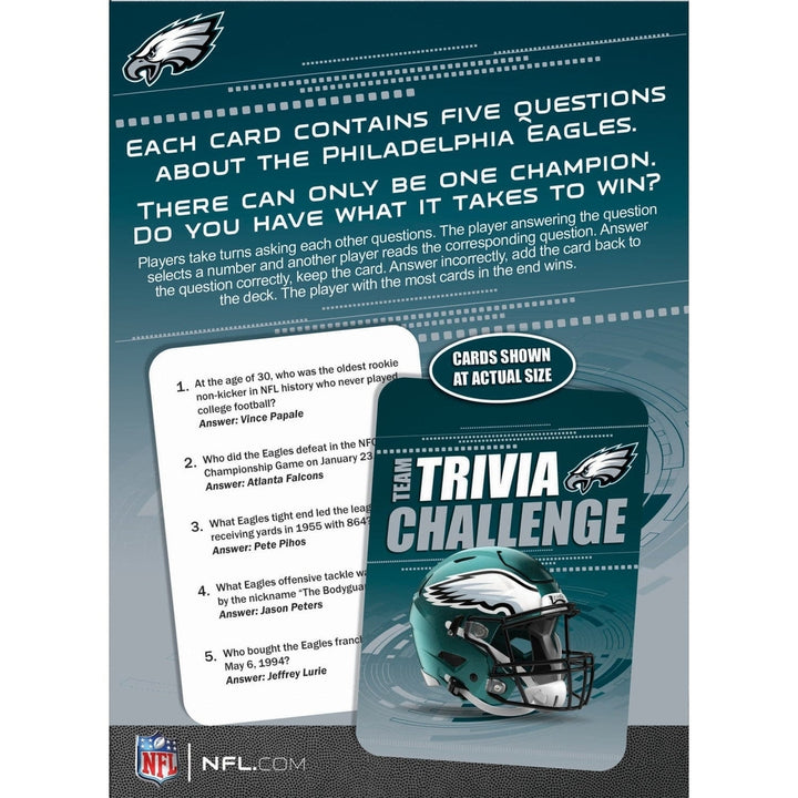 Philadelphia Eagles Trivia Challenge Game 50 Cards 250 Questions Ages 12 Up Image 3