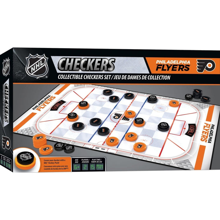 Philadelphia Flyers Checkers Game NHL Board Set 24 Pieces and 8 Kings Image 1