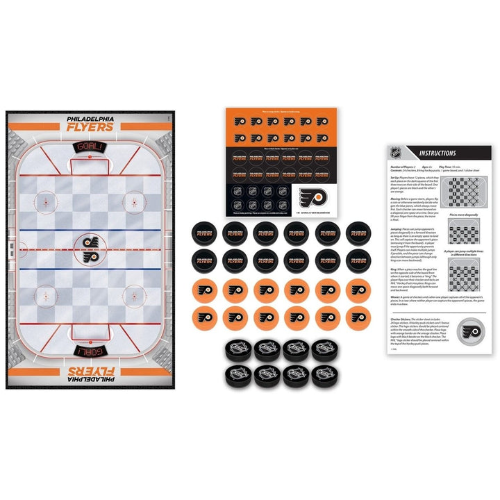 Philadelphia Flyers Checkers Game NHL Board Set 24 Pieces and 8 Kings Image 2