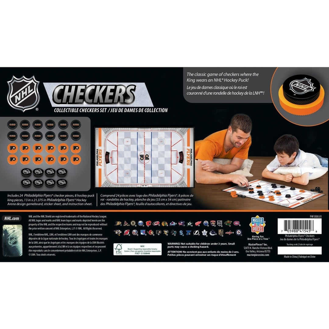 Philadelphia Flyers Checkers Game NHL Board Set 24 Pieces and 8 Kings Image 3