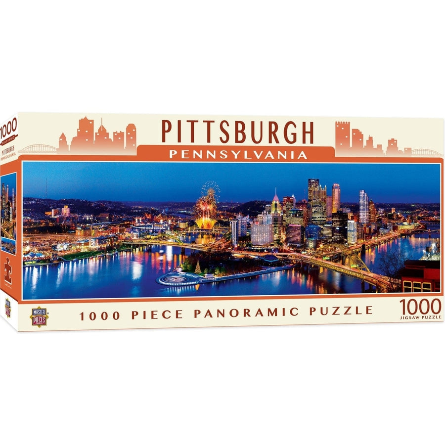 Pittsburgh 1000 Piece Panoramic Jigsaw Puzzle American Vista Steel City Scene Image 1