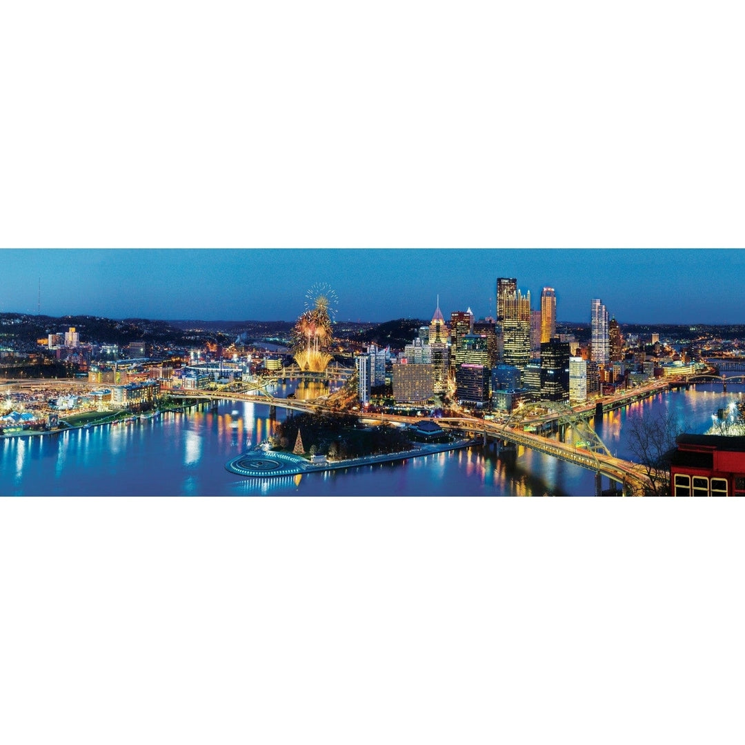 Pittsburgh 1000 Piece Panoramic Jigsaw Puzzle American Vista Steel City Scene Image 2