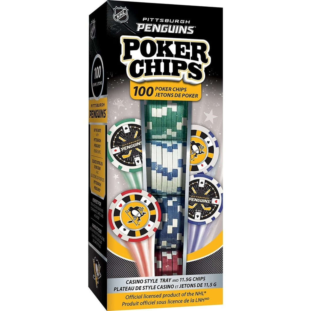 Pittsburgh Penguins 100 Piece Poker Chips Image 1