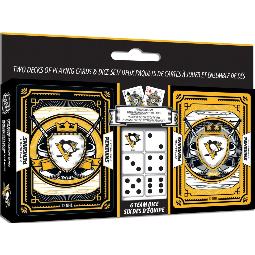 Pittsburgh Penguins - 2-Pack Playing Cards and Dice Set Image 1