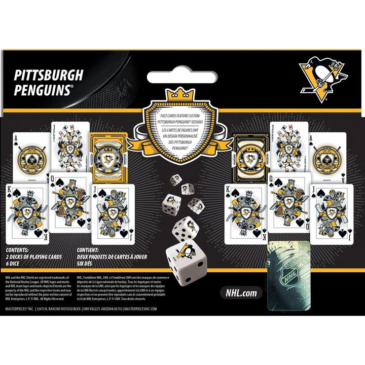 Pittsburgh Penguins - 2-Pack Playing Cards and Dice Set Image 3