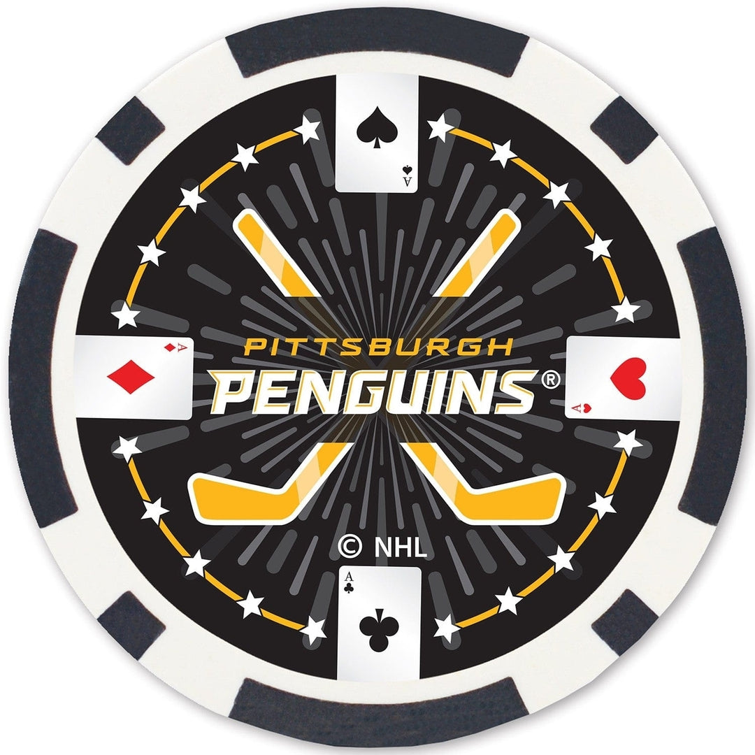 Pittsburgh Penguins 100 Piece Poker Chips Image 4