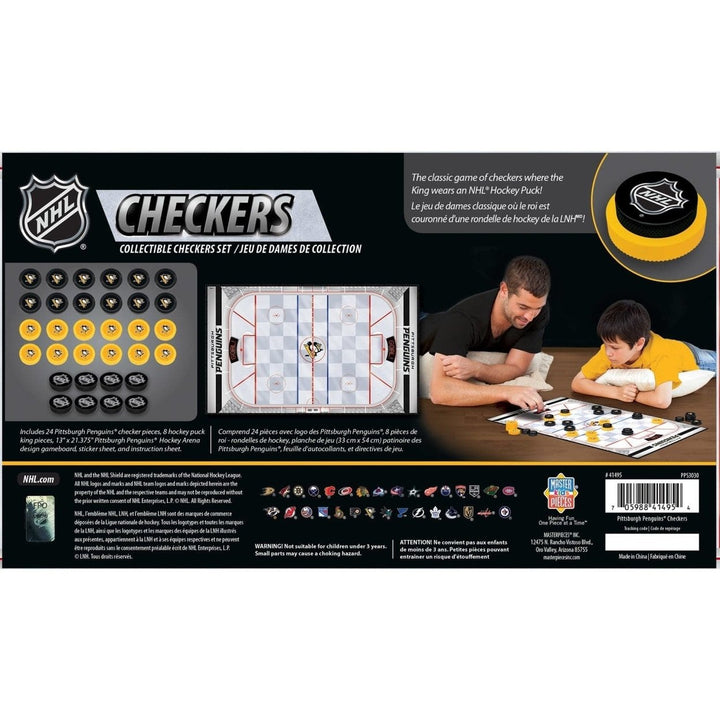 Pittsburgh Penguins Checkers Board Game Image 3