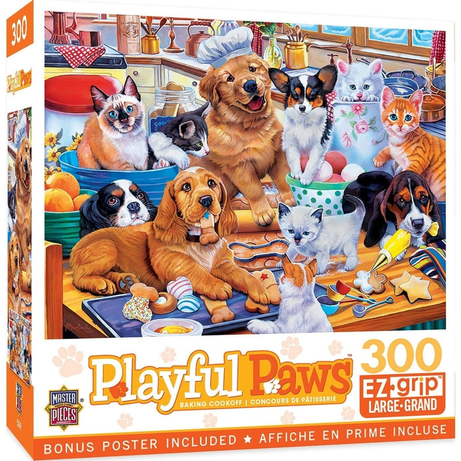 Playful Paws - Baking Cookoff 300 Piece EZ Grip Jigsaw Puzzle Image 1