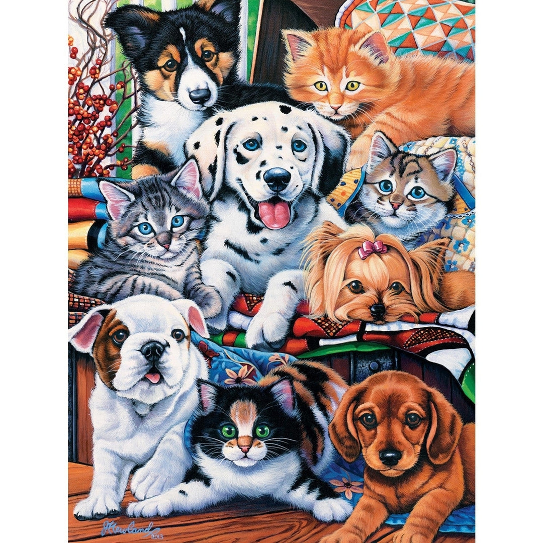 MasterPieces Playful Paws Hide and Seek 300 Piece EZ Grip Jigsaw Puzzle 18x24 Image 2