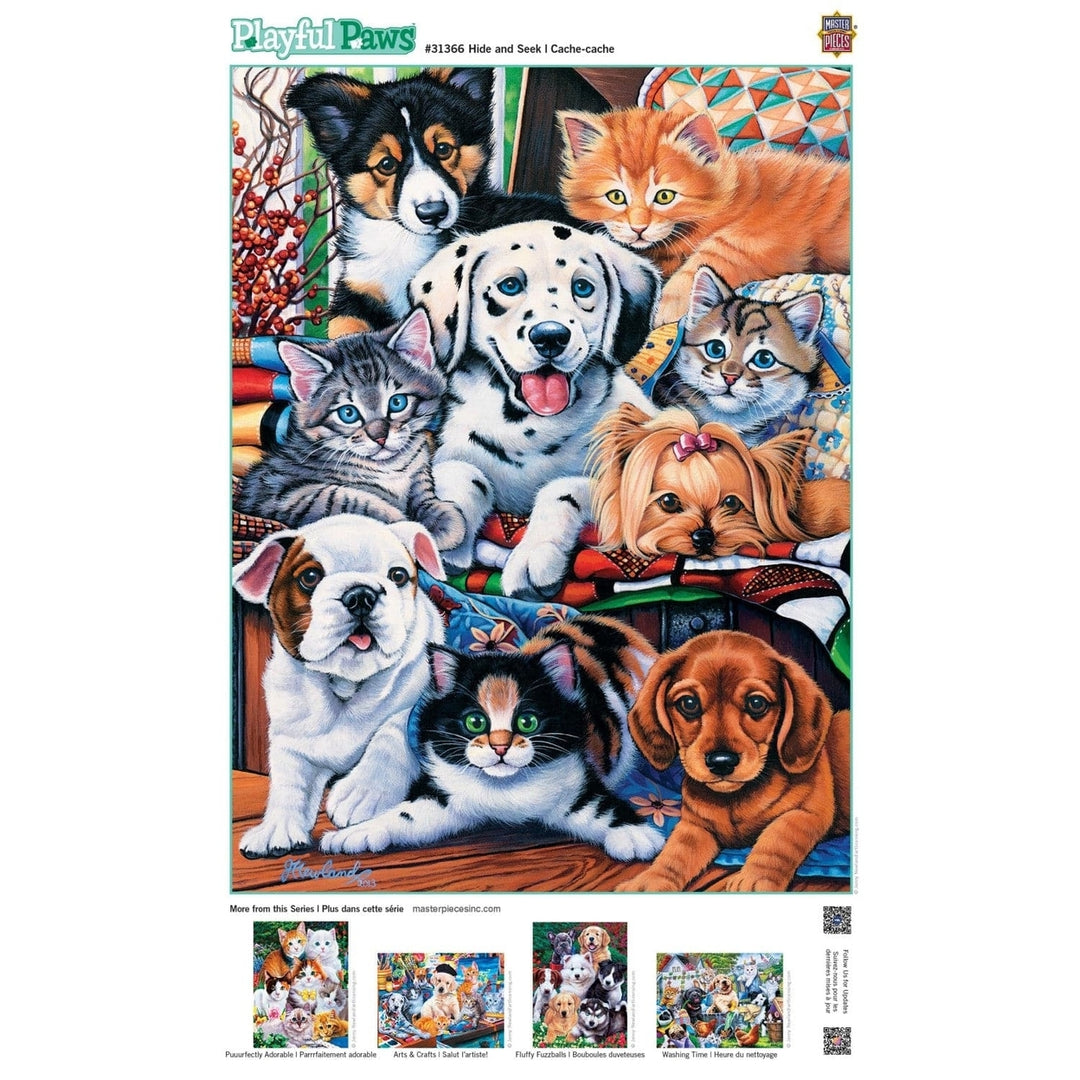 MasterPieces Playful Paws Hide and Seek 300 Piece EZ Grip Jigsaw Puzzle 18x24 Image 4