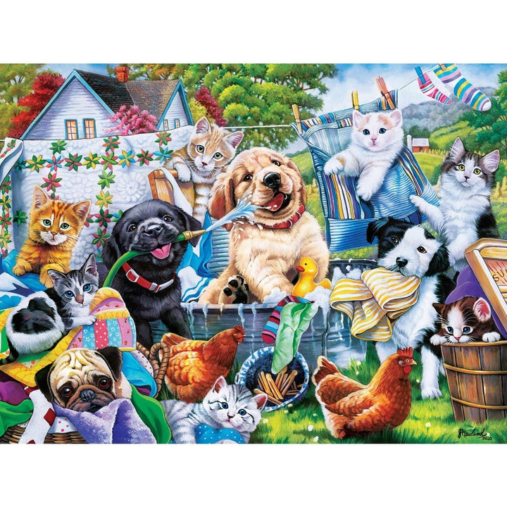 MasterPieces Playful Paws 300PC EZ Grip Puzzle Kittens Puppies 18x24 Inches Image 2