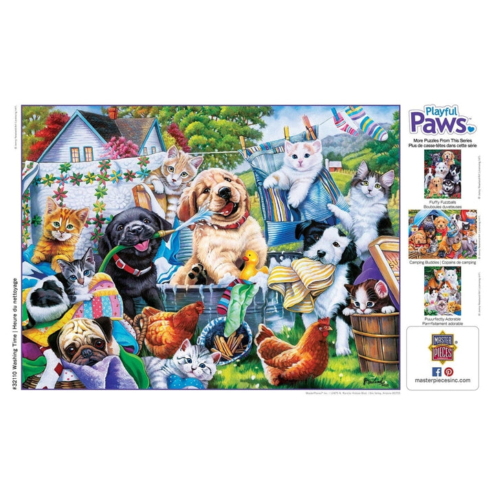 MasterPieces Playful Paws 300PC EZ Grip Puzzle Kittens Puppies 18x24 Inches Image 4