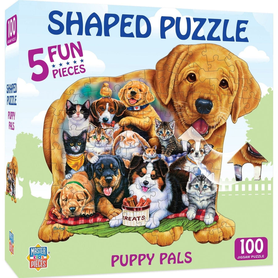 Puppy Pals 100 Piece Shaped Jigsaw Puzzle for Ages 6+ 17.5 x 15.5 inches Image 1