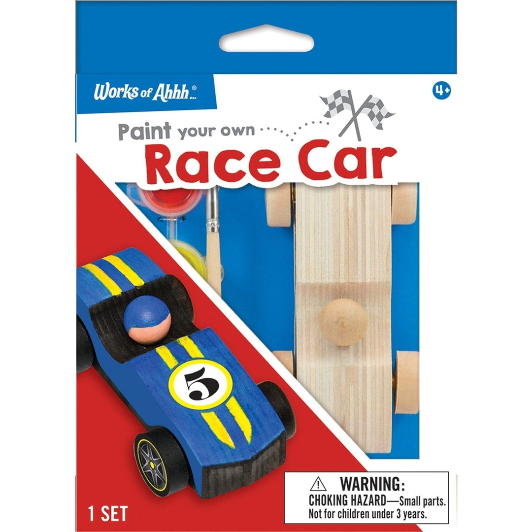 Race Car Wood Craft and Paint Kit for Kids Ages 4 and Up with Acrylic Paints Image 1