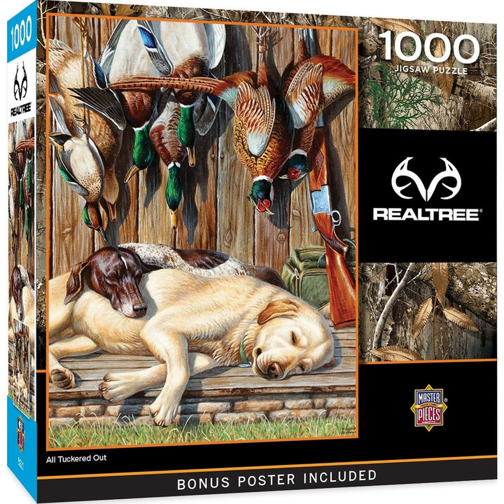 Realtree 1000 Piece Jigsaw Puzzle Hunting Dogs Camo 19.25x26.75 Eco-Friendly Image 1