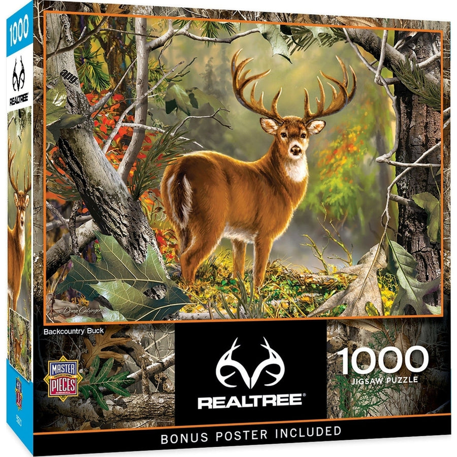 Realtree Backcountry Buck 1000 Piece Jigsaw Puzzle 19.25x26.75 Eco-Friendly Image 1