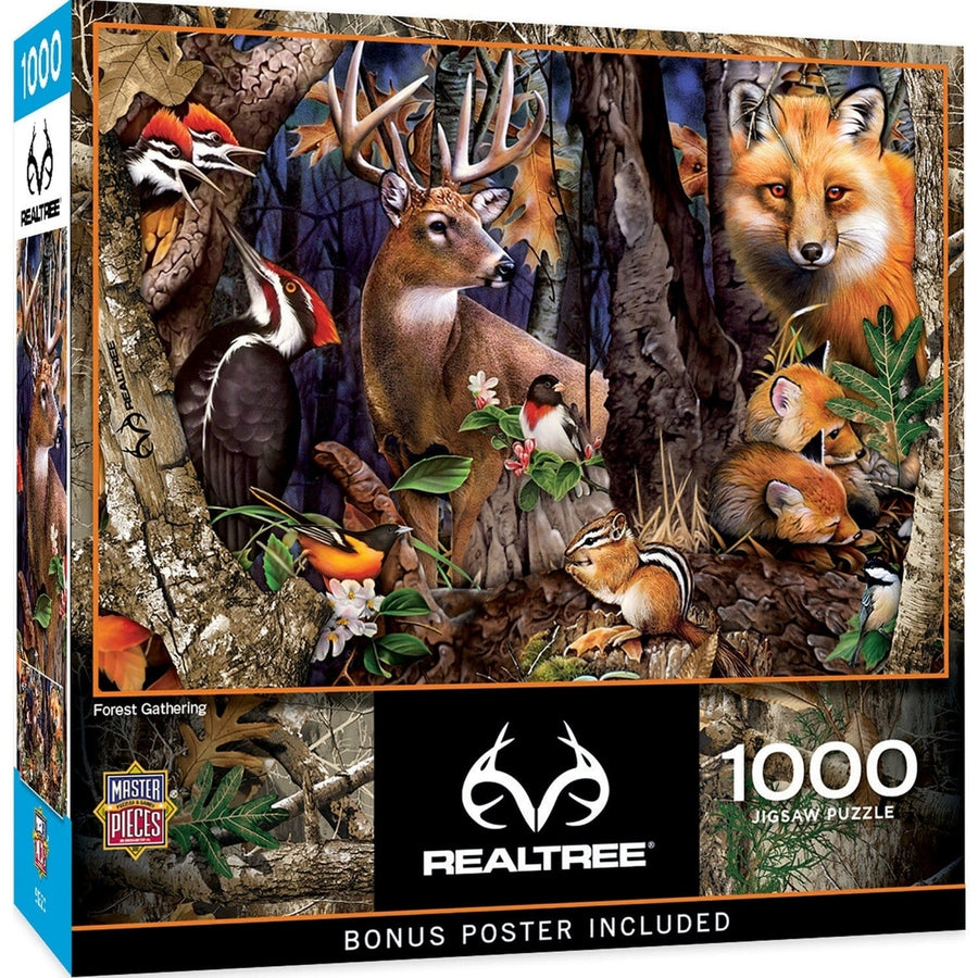 Realtree 1000 Piece Jigsaw Puzzle Forest Wildlife 19.25x26.75 Eco-Friendly Chipboard Image 1