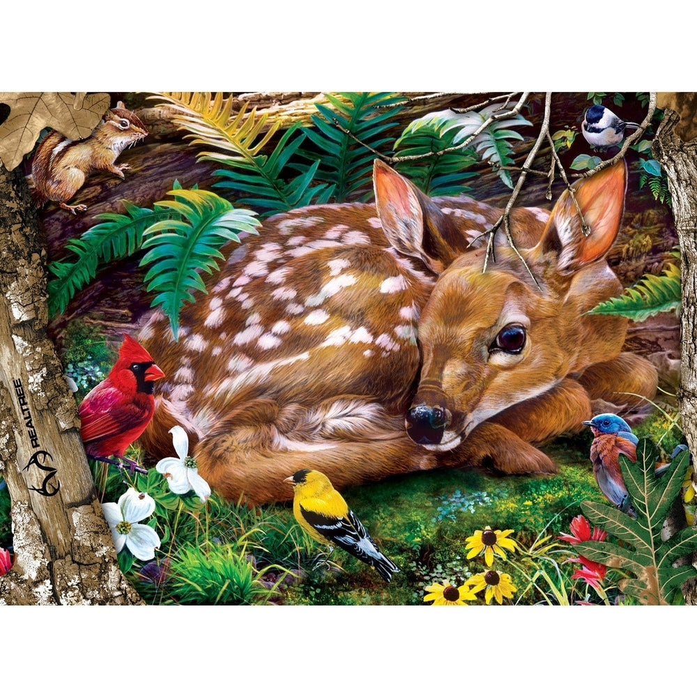 Realtree Forest Babies 100 Piece Jigsaw Puzzle 19x14 for Ages 6+ Kids Fun Image 2