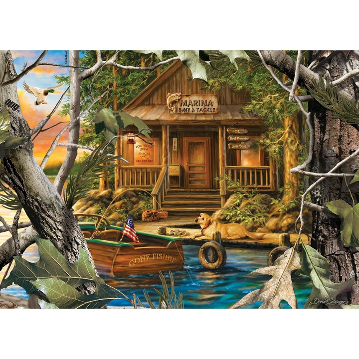 Realtree Gone Fishing 1000 Piece Jigsaw Puzzle 19.25x26.75 Landscape Art Image 2