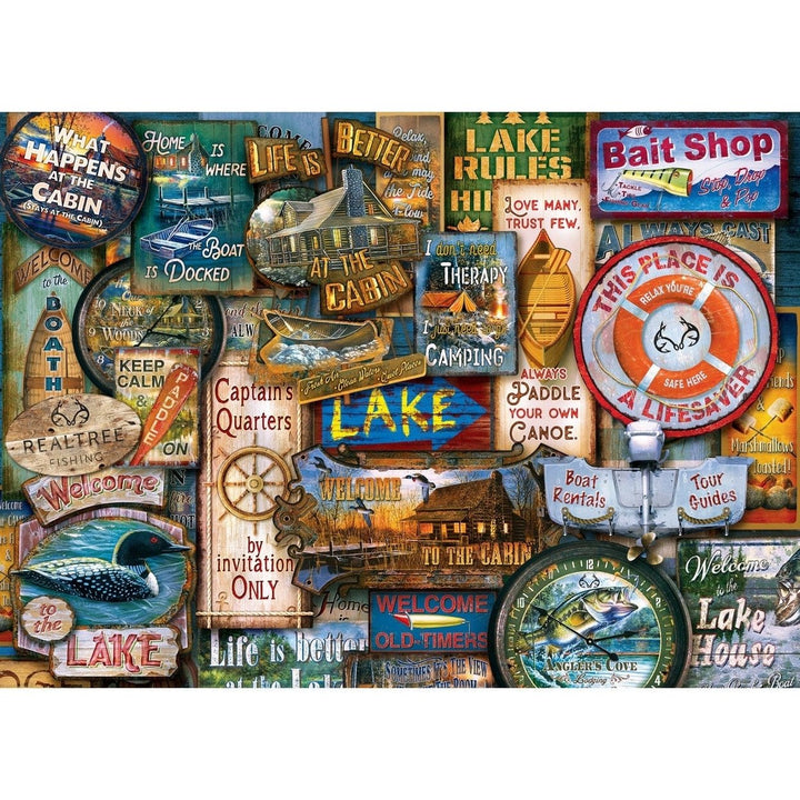 Realtree 1000 Piece Jigsaw Puzzle Cabin Signs 19.25 x 26.75 Eco-Friendly Chipboard Image 2